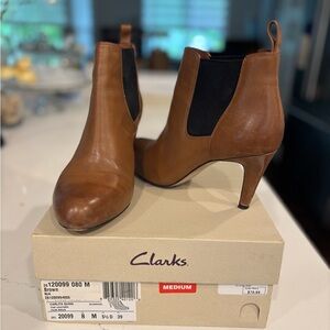 Clarks Carlita Quinn Brown Heeled Boots
